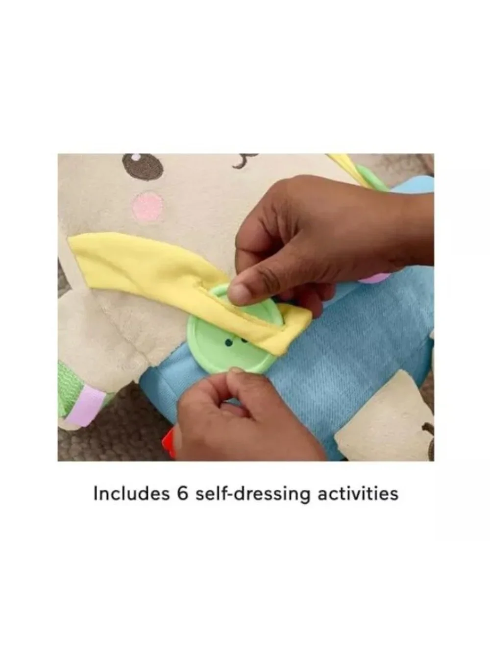 Learn-To-Dress Bunny Plush Toy By Fisher-Price For Ages 2+ With Buttons Zipper &